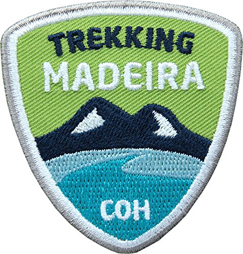 2 x Madeira Trekking Patch 55 x 58 mm gestickt/Insel Wandern Reise Wanderweg/Applikation Aufnäher Aufbügler Bügelbild Flicken/zum aufbügeln aufnähen auf Kleidung Rucksack von Club of Heroes
