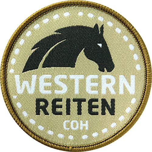 2 x Western Abzeichen gewebt 60 mm/Pferd Reiten Western-Reiten/Reitsport Reitabzeichen/Aufnäher Aufbügler Patch/Cowboy Horseback Riding USA/Club of Heroes von Club of Heroes