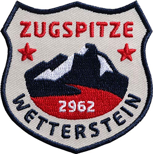 2 x Zugspitze Wetterstein Patch 60 mm hochwertig gestickt/Aufbügler Aufnäher Flicken Bügelbild zum Aufbügeln Aufnähen auf Kleidung Rucksack/Alpen Gebirge Bergsteigen Wandern Wanderführer (Natur) von Club of Heroes