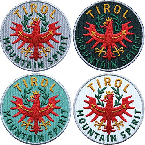 4er-Set Tirol Adler Patch hochwertig gestickt 65 mm/Aufbügler Aufnäher Bügel-Flicken Patches zum aufbügeln aufnähen Kleidung Rucksack/Österreich Tiroler Wappen Flagge Berge Reiseführer (Set) von Club of Heroes