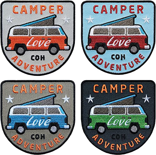4er-Set Vanlife Camper Patch gestickt 68 x 69 mm/Aufnäher Aufbügler Bügelflicken/Camping-Bus Camper-Reisen Camping Caravan Caravaning Reisen Wohnmobil Wohnwagen (Set) 4er-Set Vanlife Camper Patch gestickt 68 x 69 mm/Aufnäher Aufbügler Bügelflicken/Camping-Bus Camper-Reisen Camping Caravan Caravaning Reisen Wohnmobil Wohnwagen (Set) von Club of Heroes