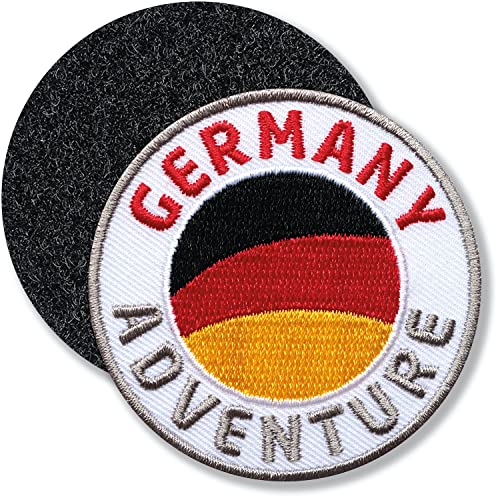 Deutschland Germany / Klett-Patch gestickt rund / Klett Patch Patches Aufnäher Applikation zum aufnähen aufkleben auf Kleidung Rucksack Taschen von Club of Heroes