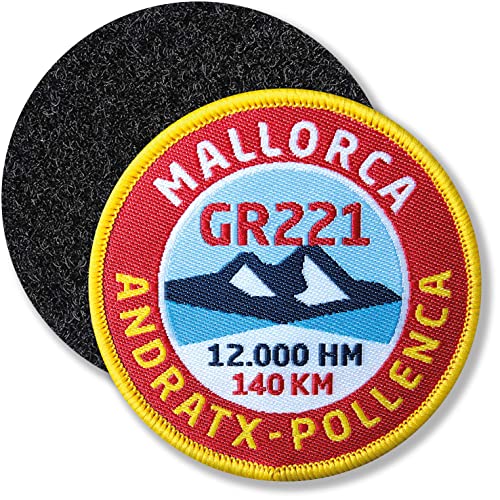 GR221 Mallorca/Klett Patch gewebt mit Klett-Verbindung rund/Klettpatch Klettabzeichen Klett-Patches Aufnäher Applikation für Kleidung Rucksack Taschen / von Club of Heroes