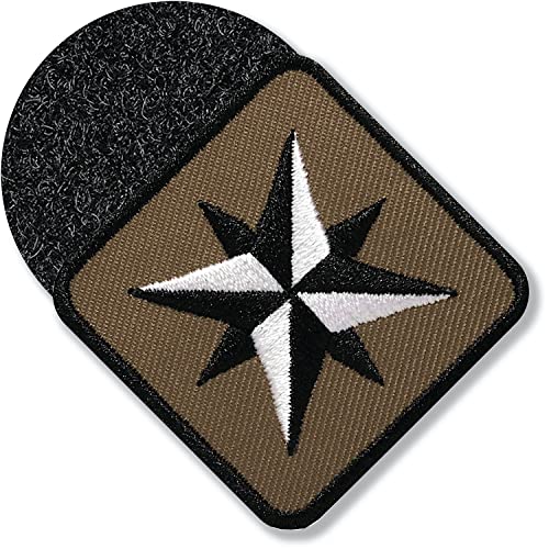 Klettpatch - Kompass Patch gestickt 46 mm/Klett Patches Applikation zum Kletten aufkleben auf Kleidung Rucksack/Outdoor Trekking Wandern Sport/Club of Heroes (Ocker Braun) von Club of Heroes