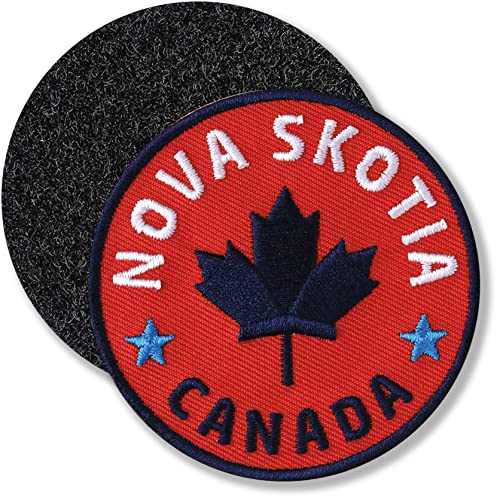 Klettpatch - Nova Scotia Kanada gestickt 62 mm/Canada Reise Reiseführer Ahorn Flagge/Klett-Patch Patch Patches Klett Abzeichen auf Kleidung Rucksack/Club of Heroes (Rot) von Club of Heroes