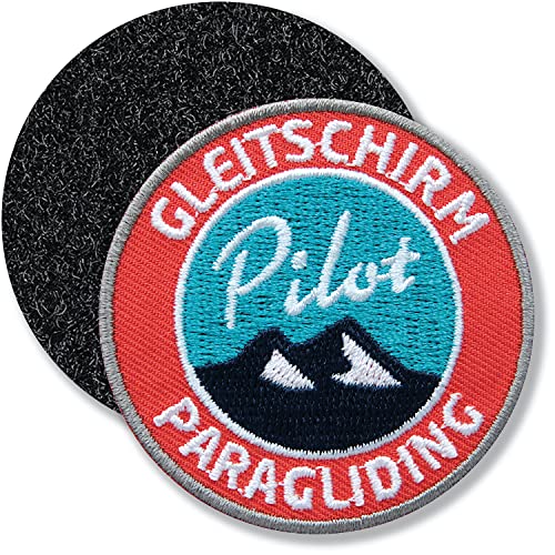 Klettpatch - Paragliding Patch 55 mm gestickt/Patches Abzeichen zum kletten aufkleben auf Kleidung Rucksack/Gleitschirm Paraglider Fliegen Pilot Drachen Segelflug Flugsport/Club of Heroes (Rot) von Club of Heroes