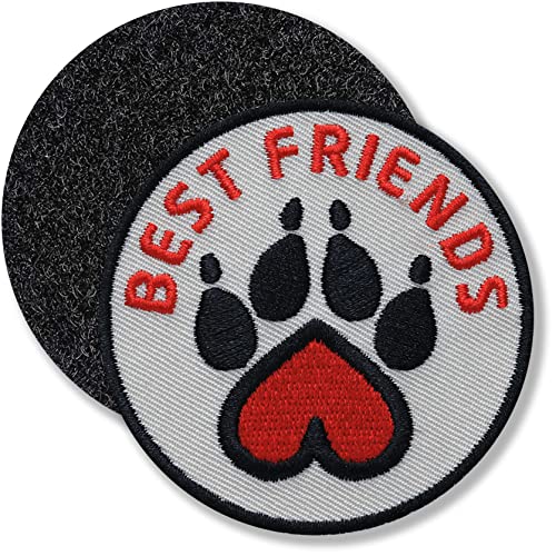 Klettpatch - Pfote Tierfreund rund gestickt 62 mm/best Friends Freunde Tierpfote Hund Katze Tierschutz Tierliebe/Klett-Patch Patch Patches Klett Abzeichen auf Kleidung Rucksack/Beige Klettpatch - Pfote Tierfreund rund gestickt 62 mm/best Friends Freunde Tierpfote Hund Katze Tierschutz Tierliebe/Klett-Patch Patch Patches Klett Abzeichen auf Kleidung Rucksack/Beige von Club of Heroes