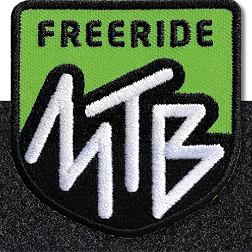 MTB Mountainbike Klett-Patch gestickt/Patch Patches mit Klett Aufnäher Abzeichen Applikation auf Kleidung Rucksack/freeride Gruen von Club of Heroes