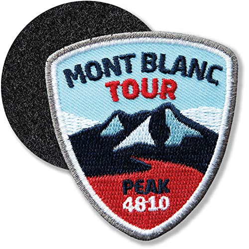 Mont Blanc Tour/Klett-Patch gestickt 61 x 55 mm/Klett Patch Patches Abzeichen Aufnäher Applikation zum aufkleben aufnähen auf Kleidung Rucksack Tasche/COH von Club of Heroes