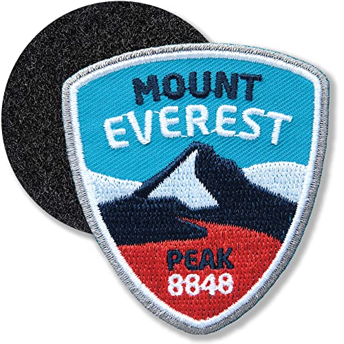 Mont Everest / Klett-Patch gestickt 61 x 55 mm / Klett Patch Patches Abzeichen Aufnäher Applikation zum aufkleben aufnähen auf Kleidung Rucksack Tasche / COH von Club of Heroes