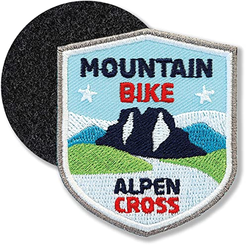 Mountainbike Alpencross/Klettpatch hochwertig gestickt 61 x 52 mm/Klett-Patch Patches Sticker Applikation mit Klett für Kleidung Rucksack Tasche COH Radführer Karte Mountainbike Alpencross/Klettpatch hochwertig gestickt 61 x 52 mm/Klett-Patch Patches Sticker Applikation mit Klett für Kleidung Rucksack Tasche COH Radführer Karte von Club of Heroes