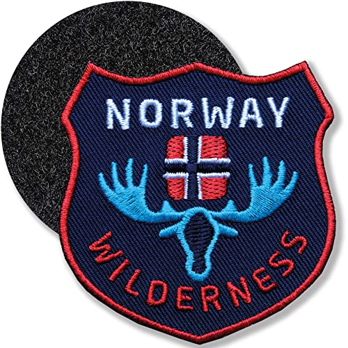 Klettpatch - Norwegen Wilderness 60 x 61 mm gestickt/Klett Patch Patches Abzeichen Aufnäher Applikation zum aufkleben aufnähen auf Kleidung Rucksack Tasche (Navy) von Club of Heroes