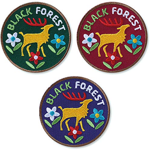 3er-Set, Schwarzwald Black Forest Patch 60 mm/hochwertig gestickte Aufnäher Aufbügler Patches Applikation zum aufbügeln aufnähen/Hirsch Geweih Hirschgeweih Forst Wald Tracht/Club of Heroes 3er-Set, Schwarzwald Black Forest Patch 60 mm/hochwertig gestickte Aufnäher Aufbügler Patches Applikation zum aufbügeln aufnähen/Hirsch Geweih Hirschgeweih Forst Wald Tracht/Club of Heroes von Club of Heroes