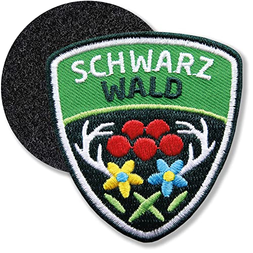 Schwarzwald Grün/Klett-Patch gestickt 61 x 55 mm/Klett Patch Patches Abzeichen Aufnäher Applikation zum aufkleben aufnähen auf Kleidung Rucksack Tasche/COH von Club of Heroes