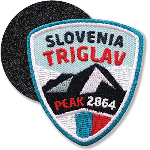 Triglav Slovenien/Klett-Patch gestickt 61 x 55 mm/Klett Patch Patches Abzeichen Aufnäher Applikation zum aufkleben aufnähen auf Kleidung Rucksack Tasche/COH von Club of Heroes