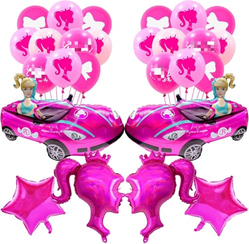 30 Stück Barbiprinzessin Geburtstag Party Ballon, Cartoon Folienballons, Bar-bi Luftballons Geburtstag Dekoration, Luftballons Geburtstag Mädchen Party Deko Supplies Set von Clvsyh