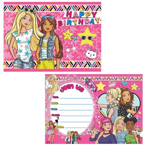 30 Stück Prinzessin Thema Einladungskarten, Barbiprinzessin Einladung Geburtstag, Bar-bi Geburtstag Einladungskarten, Barbiprinzessin Einladungskarten Set, Einladungskarten für Kindergeburtstag von Clvsyh