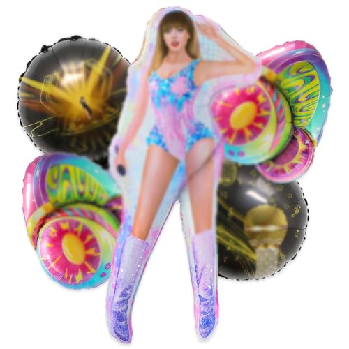 5 Stück Tay-lor Swift Folienballon, Geburtstagsdeko Folienballon, Tay-lor Geburtstag Ballon Dekoration, Tay-lor Sänger Folienballon Party Deko von Clvsyh