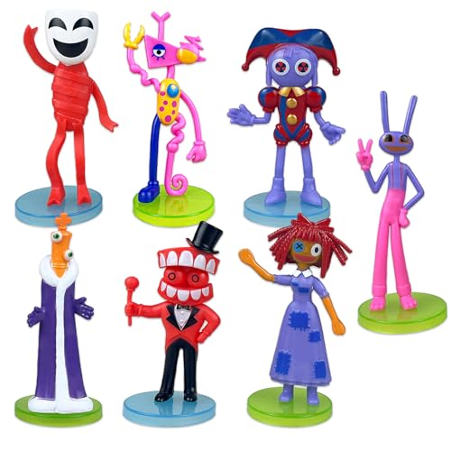 Cartoon Figuren Set, 7 Stück Mini Figuren Tortendeko, Clown Tortenaufleger,Kuchen Dekoration Kinder, Für Karneval, Fasching Jungen Mädchen Kinder Party Kuchen Dekoration von Clvsyh
