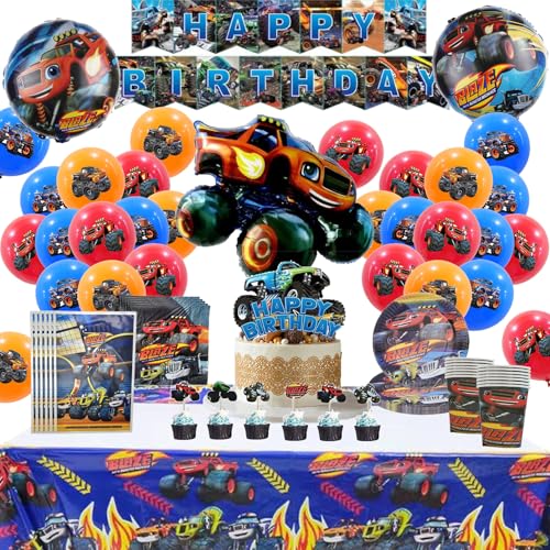 98 Pcs Monster Trucks Party Geschirr, Monster Trucks Geburtstag Deko, Monster Trucks Theme Luftballons, Vollständig Ausgestattetes Partygeschirr Set 98 Pcs Monster Trucks Party Geschirr, Monster Trucks Geburtstag Deko, Monster Trucks Theme Luftballons, Vollständig Ausgestattetes Partygeschirr Set von Clybeaut
