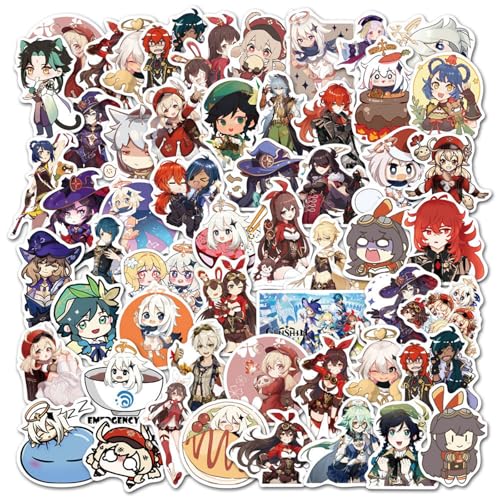 Genshin Impact Aufkleber Pack, 100 PCS Genshin Anime Sticker, Genshin Meme Sticker, Aufkleber für Computer, Notebooks, Bücher, Anime & Spiel Peripheriegeräte Aufkleber (100 pcs) von Clybeaut