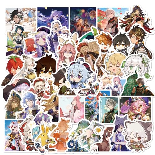 Genshin Impact Aufkleber Pack, 200 PCS Genshin Anime Sticker, Genshin Meme Sticker, Aufkleber für Computer, Notebooks, Bücher, Anime & Spiel Peripheriegeräte Aufkleber (200 pcs) von Clybeaut