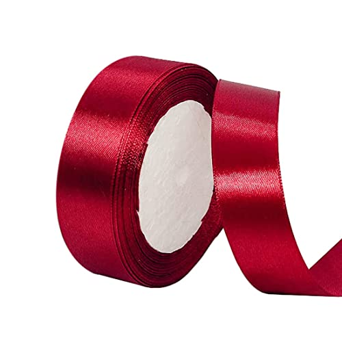 Clyhon 2 Stück 22 Meter Satinband Rot 20mm Schleifenband Rot Satin Dekoband Rot Geschenkband Rot Deko Band für Weihnachten, Weihnachtsdeko Geschenkband Rot von Clyhon