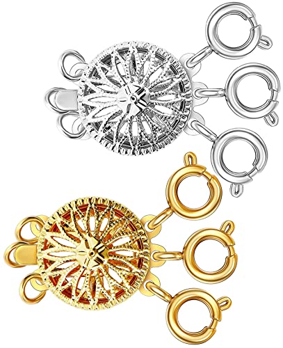 Clysoru 14K Gold und Silber Trennverschlüsse für Damen Verwicklungsfrei Sicherheitsverschluss Kettenwandler (Silber Gold) von Clysoru