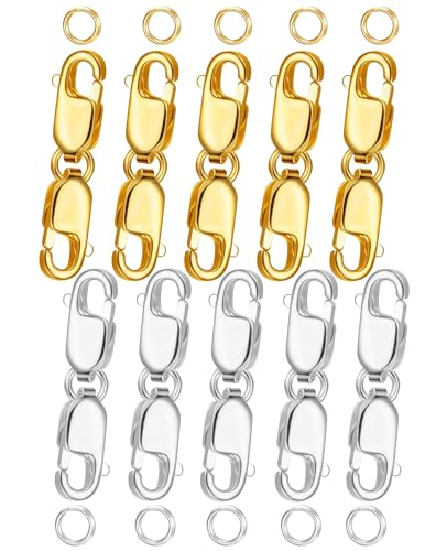 Clysoru Doppelte Karabinerverschlüsse und Verschlüsse, Güteklasse A, 316 Edelstahl, Gold und Silber, für Halsketten, Armbänder, Schmuckherstellung, DIY, Handwerk, hergestellt in Italien. Clysoru Doppelte Karabinerverschlüsse und Verschlüsse, Güteklasse A, 316 Edelstahl, Gold und Silber, für Halsketten, Armbänder, Schmuckherstellung, DIY, Handwerk, hergestellt in Italien. von Clysoru