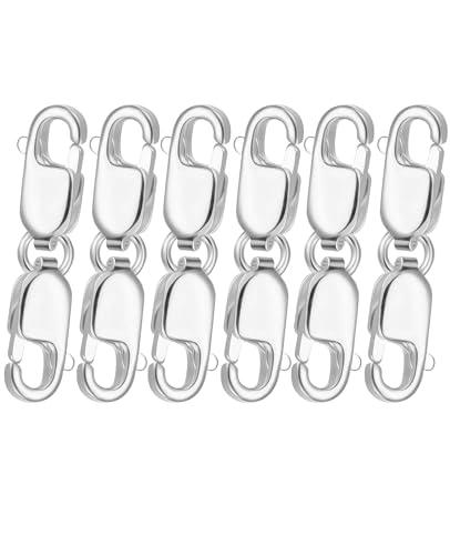 Clysoru Doppelte Karabinerverschlüsse und Verschlüsse, Güteklasse A, 316 Edelstahl, Gold und Silber, für Halsketten, Armbänder, Schmuckherstellung, DIY, Handwerk, hergestellt in Italien. von Clysoru