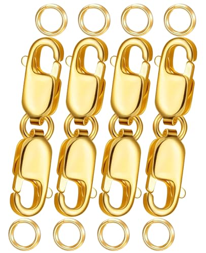 Clysoru Doppelte Karabinerverschlüsse und Verschlüsse, Güteklasse A, 316 Edelstahl, Gold und Silber, für Halsketten, Armbänder, Schmuckherstellung, DIY, Handwerk, hergestellt in Italien. Clysoru Doppelte Karabinerverschlüsse und Verschlüsse, Güteklasse A, 316 Edelstahl, Gold und Silber, für Halsketten, Armbänder, Schmuckherstellung, DIY, Handwerk, hergestellt in Italien. von Clysoru