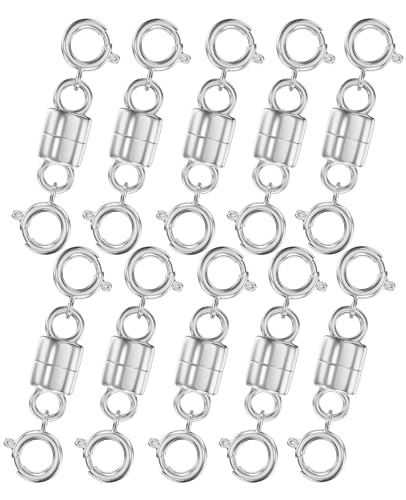 Clysoru Halskettenverschlüsse und Verschlüsse, 14 Karat Gold und Silber, zwei Federverschlüsse, Perlenkettenverlängerung, Halsketten, Armband, Sicherheitsverschluss, Schmuckverschluss, Konverter (10 Clysoru Halskettenverschlüsse und Verschlüsse, 14 Karat Gold und Silber, zwei Federverschlüsse, Perlenkettenverlängerung, Halsketten, Armband, Sicherheitsverschluss, Schmuckverschluss, Konverter (10 von Clysoru