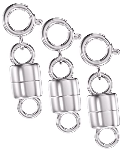 Clysoru Halskettenverschlüsse und Verschlüsse, 14 Karat Gold- und Silberperlen, Kettenverlängerung, Halsketten, Armband, Sicherheitsverschluss, Schmuckverschluss, Konverter (3 Silber) von Clysoru