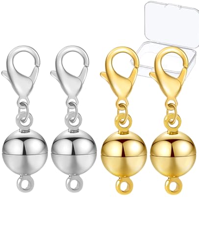 Clysoru Halskettenverschlüsse und Verschlüsse, Güteklasse A, 316 Edelstahl, Karabinerverschluss, Gold und Silber, für Halsketten, Armbänder, Schmuckherstellung, DIY, Handwerk, hergestellt in Italien. von Clysoru