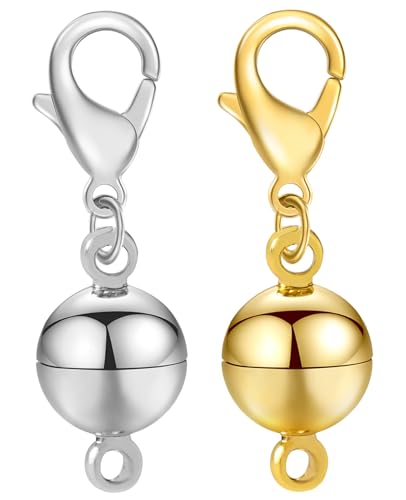 Clysoru Halskettenverschlüsse und Verschlüsse, Güteklasse A, 316 Edelstahl, Karabinerverschluss, Gold und Silber, für Halsketten, Armbänder, Schmuckherstellung, DIY, Handwerk, hergestellt in Italien. von Clysoru