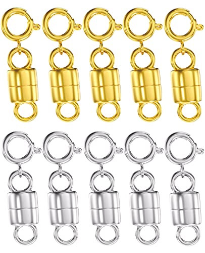 Clysoru Halskettenverschluss, 14 Karat Gold und Silber, Kettenverlängerung, Sicherheitsschnalle (5 Silber + 5 Gold) von Clysoru
