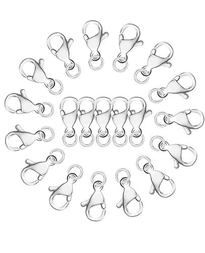 Clysoru Karabinerverschlüsse mit Binderingen, Güteklasse A, 304 Edelstahl, Metall-Karabinerverschluss für Bastelarbeiten, Armbänder, Schmuckherstellung, Halsketten, Armbänder, 10 mm, 20 Stück Clysoru Karabinerverschlüsse mit Binderingen, Güteklasse A, 304 Edelstahl, Metall-Karabinerverschluss für Bastelarbeiten, Armbänder, Schmuckherstellung, Halsketten, Armbänder, 10 mm, 20 Stück von Clysoru