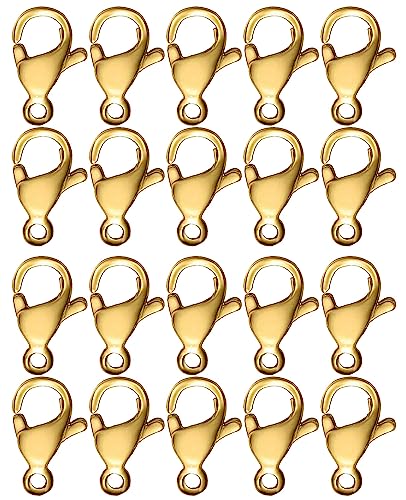 Clysoru Karabinerverschlüsse mit Binderingen, Güteklasse A, 304 Edelstahl, Metall-Karabinerverschluss für Bastelarbeiten, Armbänder, Schmuckherstellung, Halsketten, Armbänder, 10 mm (Gold, 1 x 0,6 cm) Clysoru Karabinerverschlüsse mit Binderingen, Güteklasse A, 304 Edelstahl, Metall-Karabinerverschluss für Bastelarbeiten, Armbänder, Schmuckherstellung, Halsketten, Armbänder, 10 mm (Gold, 1 x 0,6 cm) von Clysoru