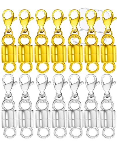 Clysoru Karabinerverschluss und Verschlüsse, Güteklasse A, 316 Edelstahl, Karabinerverschluss, Gold und Silber, für Armband, Schmuckherstellung, DIY, Handwerk, hergestellt in Italien, 14 Stück von Clysoru