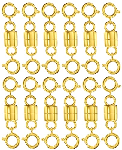 Clysoru Magnetische Halskettenverschlüsse und Verschlüsse, 14 Karat Gold und Silber, zwei Federverschlüsse, Perlenkettenverlängerung, Halsketten, Armband, Sicherheit, Magnetverschluss Clysoru Magnetische Halskettenverschlüsse und Verschlüsse, 14 Karat Gold und Silber, zwei Federverschlüsse, Perlenkettenverlängerung, Halsketten, Armband, Sicherheit, Magnetverschluss von Clysoru