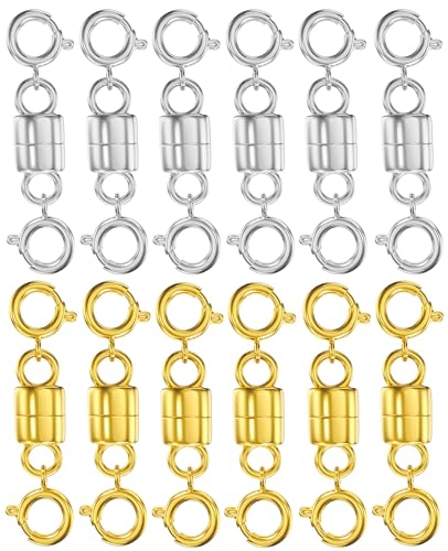 Clysoru Magnetische Halskettenverschlüsse und Verschlüsse, 14 Karat Gold und Silber, zwei Federverschlüsse, Perlenkettenverlängerung, Halsketten, Armband, Sicherheit, Magnetverschluss Clysoru Magnetische Halskettenverschlüsse und Verschlüsse, 14 Karat Gold und Silber, zwei Federverschlüsse, Perlenkettenverlängerung, Halsketten, Armband, Sicherheit, Magnetverschluss von Clysoru