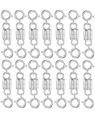 Clysoru Magnetische Halskettenverschlüsse und Verschlüsse, 14 Karat Gold und Silber, zwei Federverschlüsse, Perlenkettenverlängerung, Halsketten, Armband, Sicherheit, Magnetverschluss von Clysoru