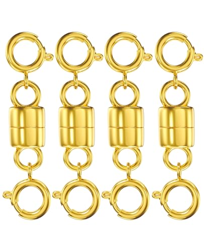 Clysoru Magnetische Halskettenverschlüsse und Verschlüsse, 14 Karat Gold und Silber, zwei Federverschlüsse, Perlenkettenverlängerung, Halsketten, Armband, Sicherheit, Magnetverschluss Clysoru Magnetische Halskettenverschlüsse und Verschlüsse, 14 Karat Gold und Silber, zwei Federverschlüsse, Perlenkettenverlängerung, Halsketten, Armband, Sicherheit, Magnetverschluss von Clysoru