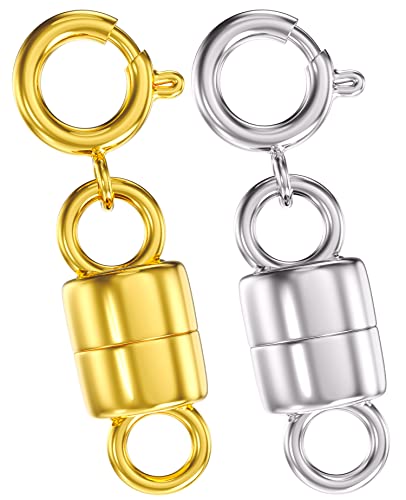 Clysoru Magnetische Halskettenverschlüsse und Verschlüsse, 14 Karat Gold- und Silberperlen, Kettenverlängerung, Halsketten, Armband, Sicherheit, Magnetverschluss, Schmuckverschluss, Konverter (1 Gold Clysoru Magnetische Halskettenverschlüsse und Verschlüsse, 14 Karat Gold- und Silberperlen, Kettenverlängerung, Halsketten, Armband, Sicherheit, Magnetverschluss, Schmuckverschluss, Konverter (1 Gold von Clysoru