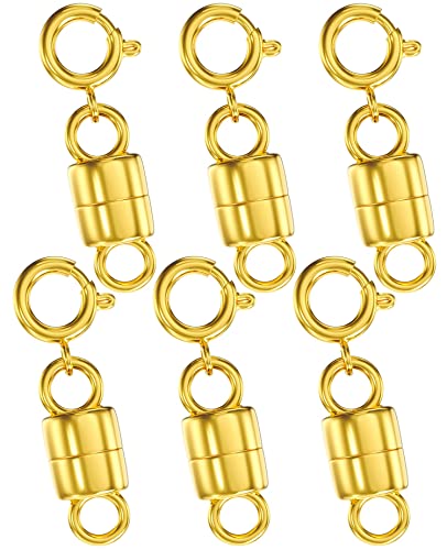 Clysoru Magnetische Halskettenverschlüsse und Verschlüsse, 14 Karat Gold- und Silberperlen, Kettenverlängerung, Halsketten, Armband, Sicherheit, Magnetverschluss, Schmuckverschluss, Konverter (6 Gold) Clysoru Magnetische Halskettenverschlüsse und Verschlüsse, 14 Karat Gold- und Silberperlen, Kettenverlängerung, Halsketten, Armband, Sicherheit, Magnetverschluss, Schmuckverschluss, Konverter (6 Gold) von Clysoru