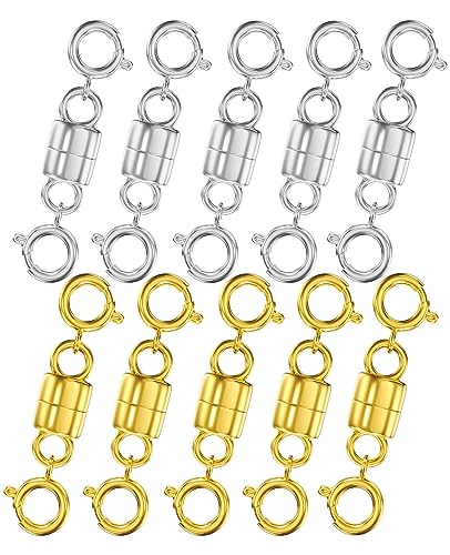 Clysoru Magnetverschlüsse und Verschlüsse für Halskette, 14 Karat Gold und Silber, zwei Federverschlüsse, Perlen, Kettenverlängerung, Halskette, Sicherheitsarmband, Magnetverschluss, Clysoru Magnetverschlüsse und Verschlüsse für Halskette, 14 Karat Gold und Silber, zwei Federverschlüsse, Perlen, Kettenverlängerung, Halskette, Sicherheitsarmband, Magnetverschluss, von Clysoru
