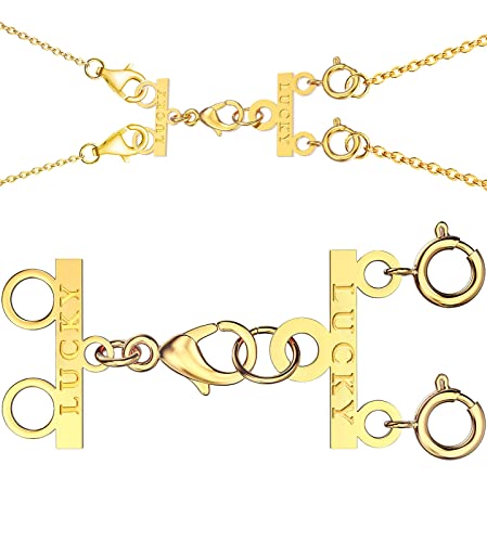 Glücks-Halskette mit Schichtverschluss, Damen-Schmucktrenner, 18 Karat Gold und Silber, mehrere Halsketten-Verschlüsse (1 Stück Gelbgold) von Clysoru