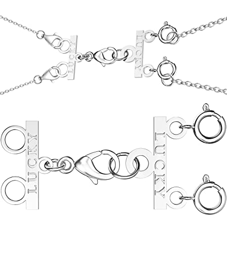 Glücks-Halskette mit Schichtverschluss, Damen-Schmucktrenner, 18 Karat Gold und Silber, mehrere Halsketten-Verschlüsse (1 Stück Silberweiß) von Clysoru