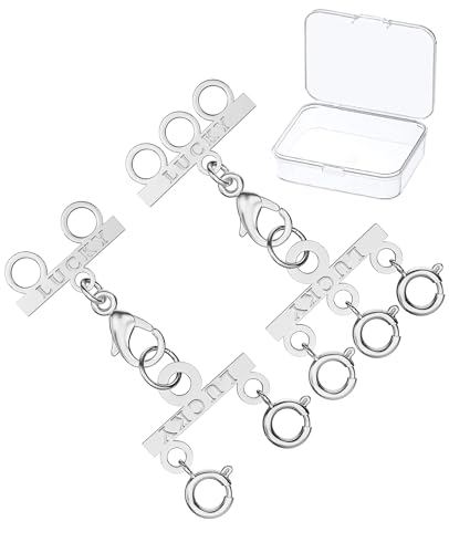 Glücks-Halskette mit Schichtverschluss, Damen-Schmucktrenner, 18 Karat Gold und Silber, mehrere Halsketten-Verschlüsse (2 Stück Silber) von Clysoru