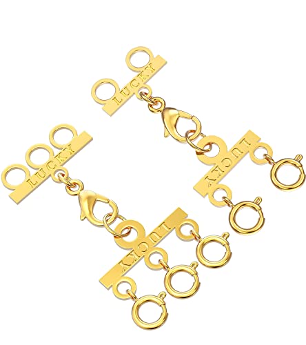 Glücks-Halskette mit Schichtverschluss, Damen-Schmucktrenner, 18 Karat Gold und Silber, mehrere Halsketten-Verschlüsse (2 Stück goldgelb) von Clysoru